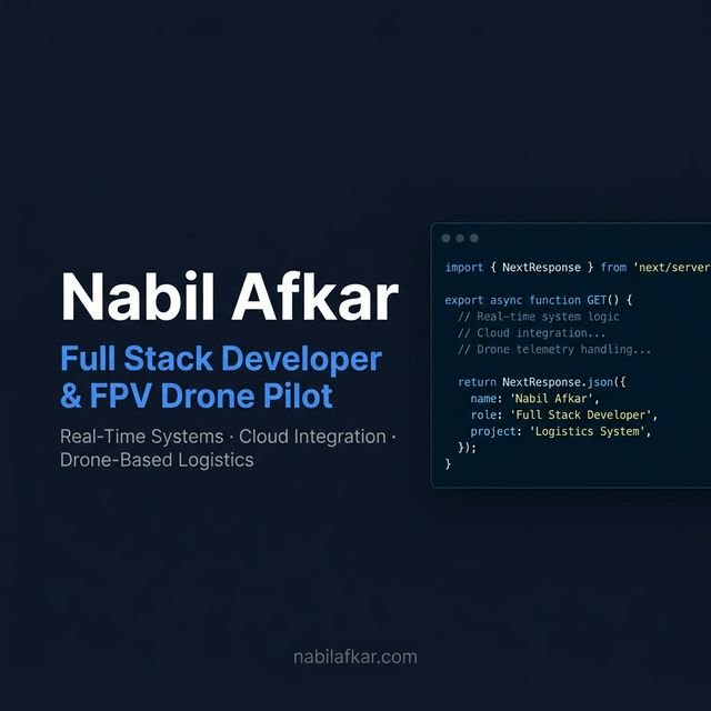 Nabil Afkar | Full Stack Developer | Real-Time Systems & FPV Drone Pilot
